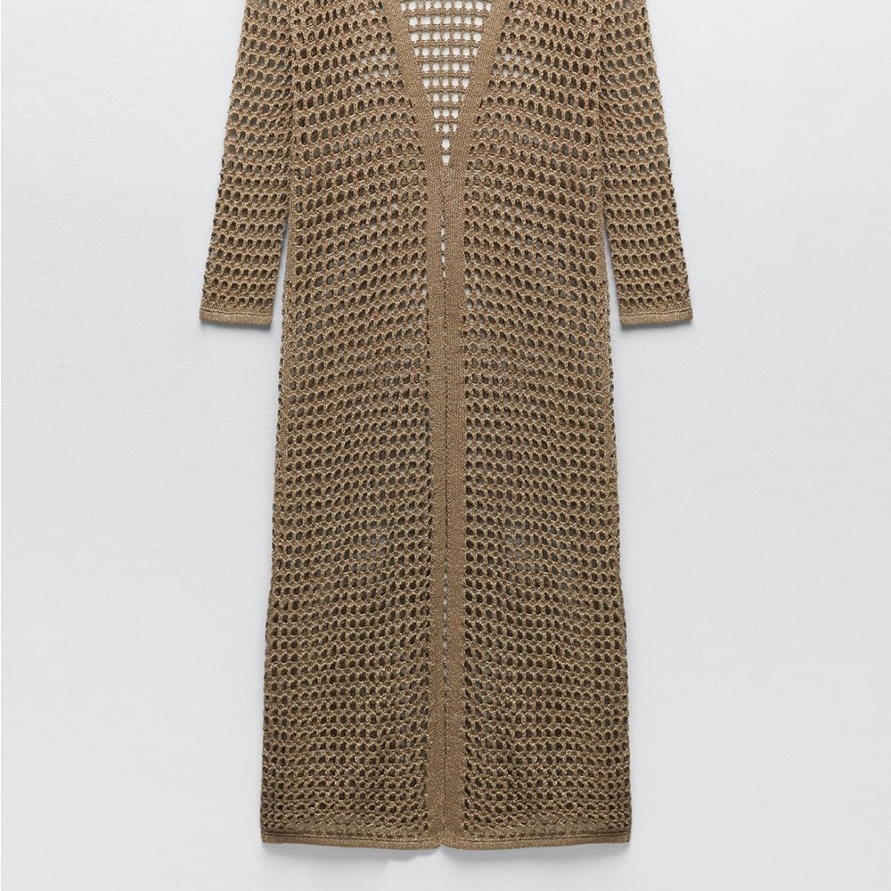 Zara metallic thread long knit jacket and dress set - Picture 6 of 6